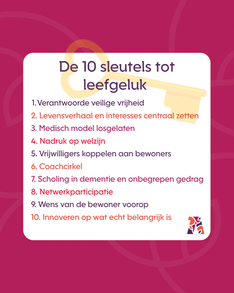 Grafische weergave van onze tien sleutels tot werkgeluk